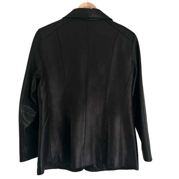 Buttery Soft 100% Leather One Button Single Breasted Blazer Jacket Size Large - Picture 8 of 15